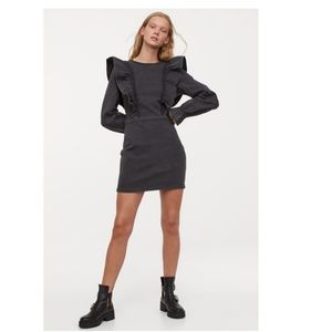 Ruffle trimmed Denim Dress